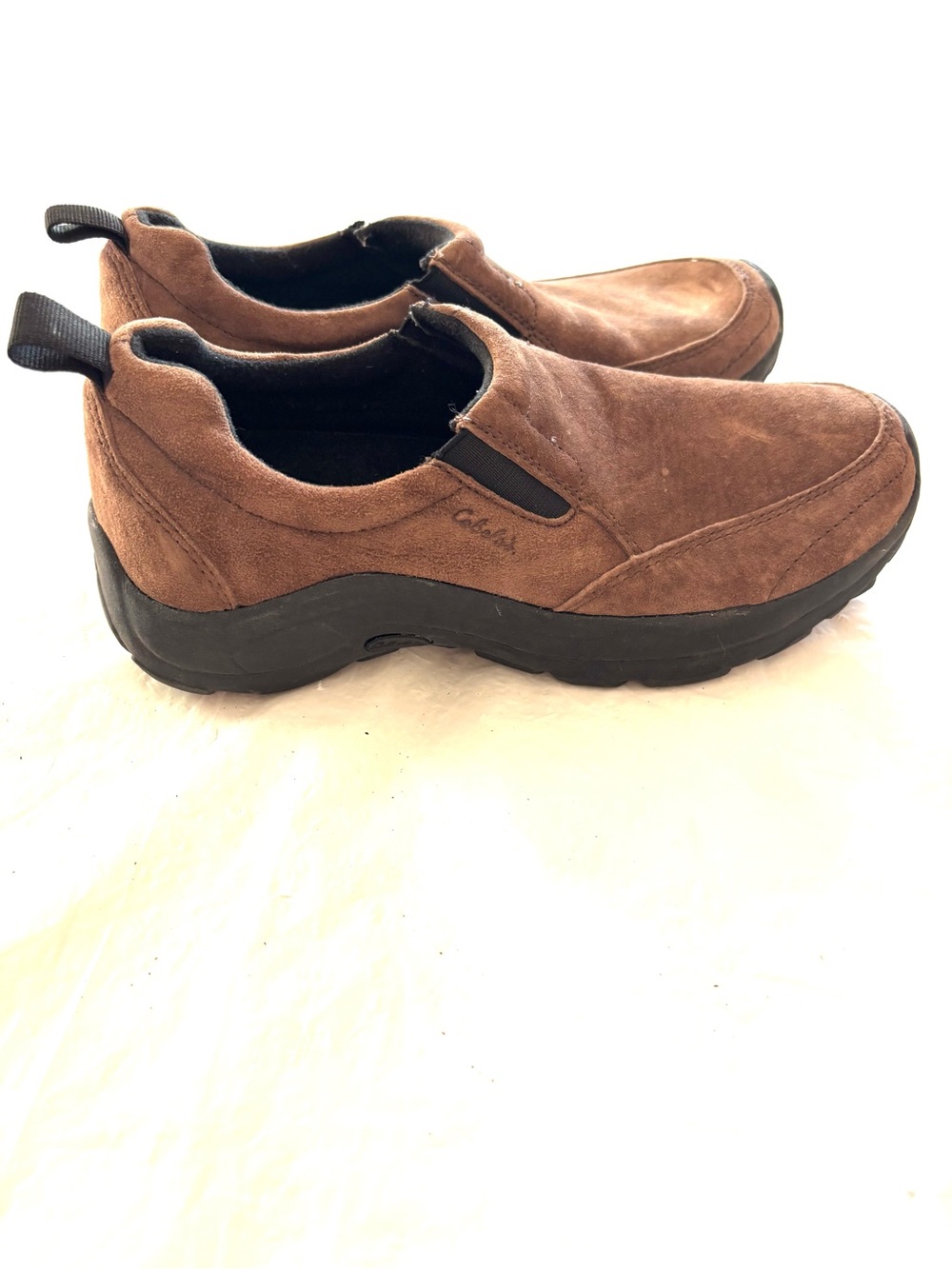NWOT Cabela's Chocolate Brown Suede Slip-On Moc Comfort Loafers SZ 7 M